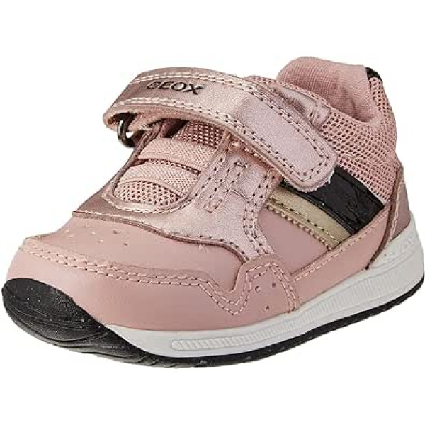 Geox Baby Girl B Rishon Girl First Walker Shoe, Old Rose Black, 24 EU