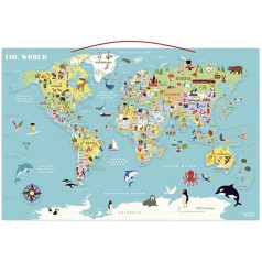 Vilac 7612A Magnetic World Map Magnets Colourful