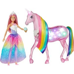 Barbie Dreamtopia Magical Unicorn Light ar pieskāriena funkciju, standarta iepakojums, daudzkrāsains