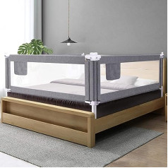 Gultas sliede 140cm, gultiņas sliede bērnu gultiņas sliede bērnu gultiņas sliede bērnu aizsardzība pret kritienu mazulim - pelēka 1 puse
