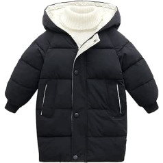 Ommda meiteņu jaka ar kapuci ziemas silts bērnu mētelis gari polsterēti mēteļi, kostīmi stepēta jaka