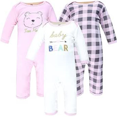 Hudson baby Unisex Baby Cotton Coveralls, Girl Bear Strampelhose