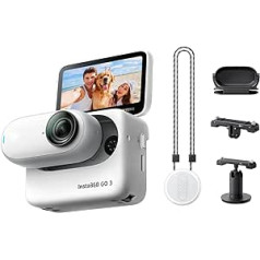 Insta360 GO 3 darbības komplekts (64 GB) — maza un viegla darbības kamera, daudzpusīga, brīvroku POV, visur uzstādāma, stabilizators, daudzfunkcionāls darbības pods, ūdensizturīgs, ceļojumiem, sportam, video žurnāliem