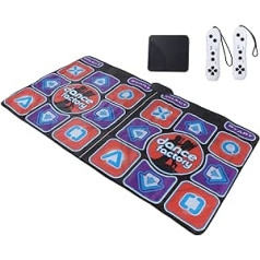 Dance Rug, Double Player Wireless Foldable Electronic Light Music Dance Mat for Adults, Non-Slip Yoga Mat with AV Cable, Built-in 63 Types of Games, for TV PC