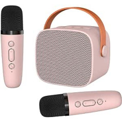 Mini karaoke sistēmas iekārta bērniem, 2 mikrofoni, karaoke iekārtas ar Bluetooth, HiFi skaļruņu sistēma, mobilais skaļrunis, karaoke sistēma ar balss maiņu