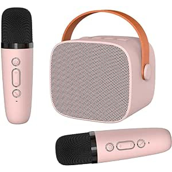 Mini karaoke sistēmas iekārta bērniem, 2 mikrofoni, karaoke iekārtas ar Bluetooth, HiFi skaļruņu sistēma, mobilais skaļrunis, karaoke sistēma ar balss maiņu