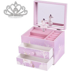 Cokosing Kinder-Schmuckkästchen, Musik-Boxen für Mädchen, Geburtstagsbox, Mädchen-Schmuckkästchen, Geschenkschatulle, Haar-Accessoires, Kinder-Schmuck, Geschenk für 5–7 Jahre alte Mädchen (lila)