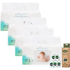 136 Disposable Bamboo Nappies Size 1 + Nappy Bag