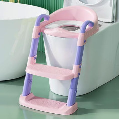 BBfancy Töpfchen-Stuhl, Töpfchentraining, Toilettensitz mit Tritthocker, Leiter für Kinder und Kleinkinder, Jungen und Mädchen, weich gepolsterter Sitz (Rosa)