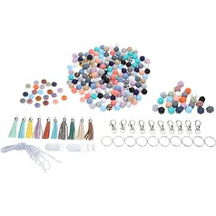 Colorful Silicone Beads Loose Beads 15mm/14mm Pacifier Chain Accessories Wrist Bracelet Beads with Lobster Clasp DIY Pacifier Clip Accessories