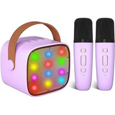 BONAOK Karaoke Microphone Children, Bluetooth Karaoke Machines for Children Adults, Karaoke Player Microphone for Charging, Children's Karaoke Machine (Purple)