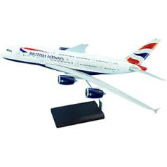 AeroClix British Airways Airbus A380-800 lidmašīnas modelis ar G-XLEL reģistrāciju 1:200 Mērogs 37 cm garš plastmasas lidmašīnas modelis