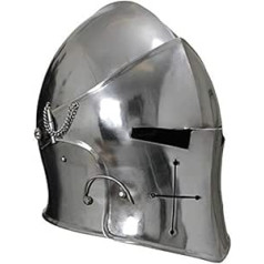 Bruņu Barbuta ķivere Knight Templar Crusader Bruņu ķivere Romiešu Spartas Sudraba apdare Standarta izmērs der gandrīz visiem pieaugušajiem