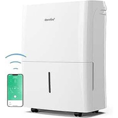 Comfee Dehumidifier 【Ar APP iespējota bezvadu vadība】, gaisa sausinātājs 【20L 24h】, 【telpas izmērs aptuveni 100m³ (40m²)】, 170ca.m³/h gaisa jauda, 3 jaudas līmeņi, MDDF-20DEN7-WF