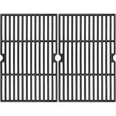 GFTIME 41,9 x 54,6 cm čuguna grila nomaiņa priekš Tepro Toronto, Aktiva Angular, EL Fuego Montreal, Taino Hero XL kokogļu grila, liešanas režģa grila piederumi 2 gab.
