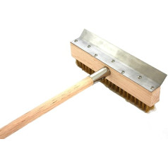 ‎Tamled Pizza Oven Scraper with Brass Brush Cleaning Brush Pizza Oven Pizza Oven Scraper Made of Wood 25 cm Wide with Sturdy 3 cm High Brass Brush