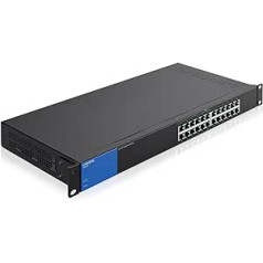 Linksys LGS124P-EU 24-Port Unmanaged Gigabit-Netzwerk-PoE-Switch mit 12 PoE+-Ports, 120 W, für Unternehmen, Büros, IP-Überwachung – Ethernet-Switch/Hub mit Metallgehäuse