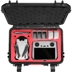 Skyreat Mini 3 Pro RC futrālis, ūdensizturīgs pārnēsāšanas soma ABS korpuss Triecienizturīgs ar putu ieliktni DJI Mini 3 Pro ar DJI RC kontroliera piederumiem, Anti-Crash ar pilnu aizsardzību, melns, mini 3 pro soma