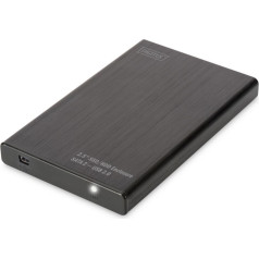 External USB 2.0 case for SSD/HDD 2.5" SATA II drive, 9.5/7.5mm, aluminum