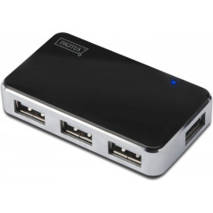 4-port USB 2.0 highspeed hub/hub, active, black and silver