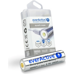 Everactive akumulators everactive 18650 3.7v Li-ion 2600mah micro usb ar kastes aizsardzību ev18650-26m