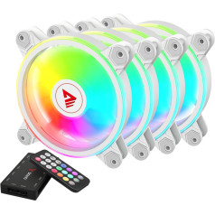 Fan-01 white 4-pack 120mm argb fan with controller and remote control