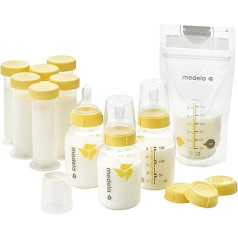 Medela Nursing Gift Set, Breast Milk Storage System, Bottles, Nipples, Travel Lid, Breast Milk Storage Bags and More, BPA Free