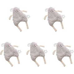 Toddmomy Pack of 5 Teether Plush Shower Teething Ring Animal Dummy Newborn Soothing Ring Infant Blanket Toy Grey Important Safety Toy Towel Comfort with