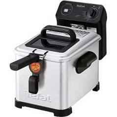 Tefal FR5160 Filtra Pro Elektrische Fritteuse | 4 L Öl-Kapazität | Auffangsieb für reineres Öl | spülmaschinenfeste Teile | Sichtfenster | einstellbare Temperaturkontrolle | Švarcs/Edelštāls