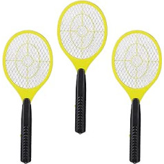 3 x Electric Fly Swatter No Chemicals Fly Killer Fly Mosquitoes Fly Swatters Yellow