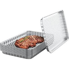 BMMXBI Einweg-Grillpfannen für Outdoor-Grill/BBQ Broileru pannas Trays Grill Drip Pan Tray Liner, Verhindert, dass Lebensmittel in den Grill fallen oder am Rost haften bleiben -16,5 x 11,5