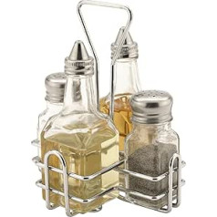 4 Piece Condiment Set - Salt, Pepper, Oil & Vinegar