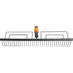 Fiskars 35-Prong Lawn Rake, Tool Head, Black / orange / grey