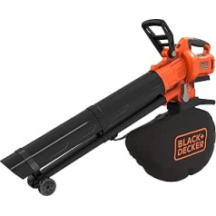Black+Decker BCBLV36B Battery Leaf Vacuum/Blower with Shredder (45L Collection Bag, Brushless Motor, 210 km/h Air Speed and High Suction Power - 36 V, delivery does not include battery and charger).