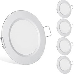 acegoo 4 x LED Recessed Spotlights 12 V Motorhome Spotlights Ultra Flat 2.5 W Recessed Lights Hole 57-64 mm 215 lm CRI 93 Dimmable Recessed Spotlights for Boat Caravan Bathroom Furniture Cabinet 3000