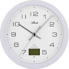 Atlanta 4504/0 Waterproof Wireless Bathroom Clock with Suction Cup Temperature Display Humidity White