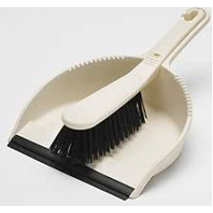 Addis Linen Cream Dustpan and Stiff Brush Set