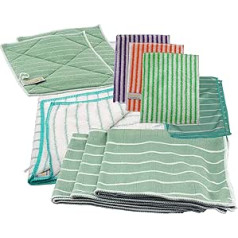 Bamboo Cloth Mega Set – For Streak-free Glass and Window Cleaning – Includes A Drying Cloth, Small and Large Cleaning Pads and 3 Bamboo Cloths