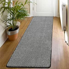 SHACOS Rug Runner 60 x 180 cm Virtuves paklājs Mazgājams Neslīdošs paklājs gaitenis Melns Moderns gultas paklājs Guļamistabas ieejas paklājs Long Runner paklājs priekšnamam, virtuvei