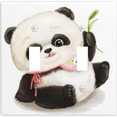 Baby Pandas Wandplatte: 11,4 x 11,4 cm Kipplichtschalter-Abdeckungen, Dekorateur, 2-Gang-Steckdosenplatte, Wandplatten, langlebig