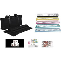 166 Tile American Mahjong Set, Black, Soft Bag, 4 Colours, Easy to Carry, Western Mahjongg