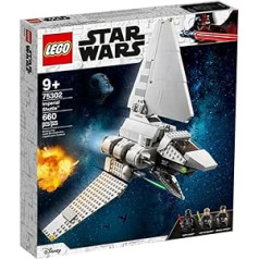 LEGO Imperial Shuttle 75302 celtniecības komplekts; Lieliska būvēšanas rotaļlieta bērniem kopā ar Lūku Skaivokeru un Dārtu Veideru; Lieliska dāvanas ideja Zvaigžņu karu faniem no 9 gadiem, jauns 2021 (660 gabali)