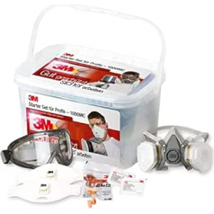 3M 1000MC Safety Box with Half-Face Mask and Gas/Particulate Filter, Particulate Mask, Hearing Protectors, Full-Vision Glasses and Cleaning Cloths