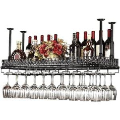 SHJICH Wine Glass Holder Metal Ceiling Wine Racks Storage, Black Bronze Wine Goblet Stemware Glass Rack, Hanging Wine Glass Holder Bar Decoration Display Shelf (Size : 80×35cm) ..