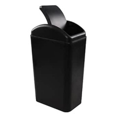 Hespapa 14 Litre Small Black Plastic Swing Top Bin