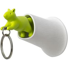 QUALY Squirrel Keyring Keyholder, White/Green