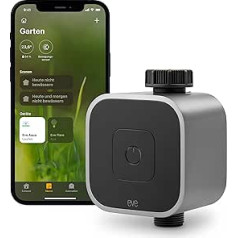 Eve Aqua Smart apūdeņošanas kontrole, izmantojot lietotni vai Siri, dārza un balkona automātiskā laistīšana, grafiki, laistīšana ceļā, vienkārša darbība, pavediens, Apple HomeKit, bez tilta