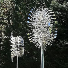 1/2 Piece Unique and Magic Metal Windmill - Sculptures Move with the Wind, Outdoor Windcatcher Metal Garden Decor, Wind Kinetic Octopus Tentacle Style Metal Windmill (2p)