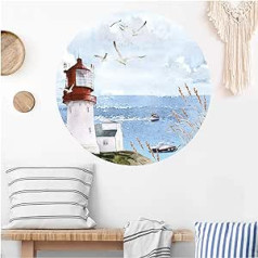 Grandora DL578 Wall Sticker Living Room North Sea Sea Wall Decoration Bedroom Wall Sticker Hallway Wall Picture Wallpaper Self-Adhesive Dining Room Premium Quality