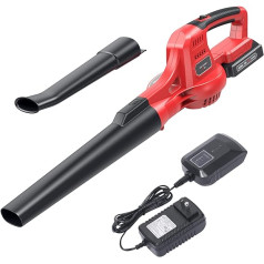 Battery Leaf Blower Electric Portable Leaf Blower 20 V 60 MPH/130 MPH, with Extension Tubes, 2 Speed Levels, 2.0 Ah Battery Quick Charger for Snow/Patio/Deck/Garden/Dust